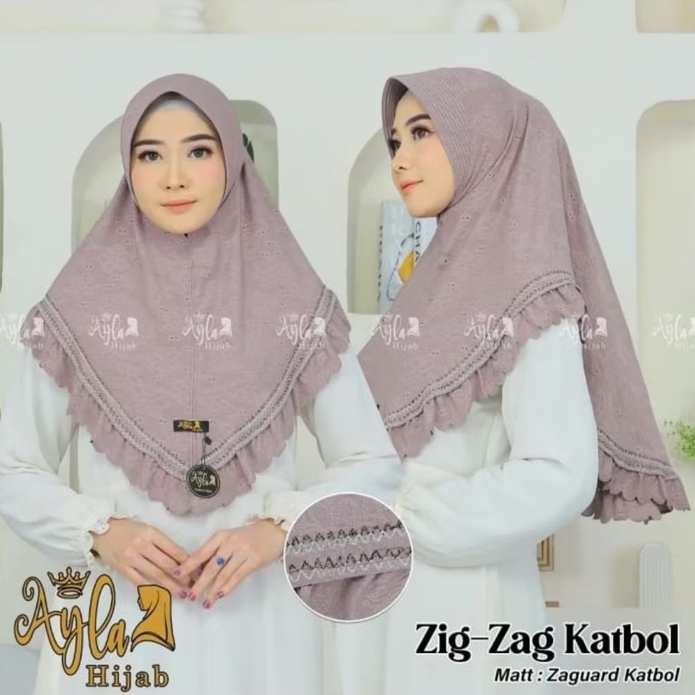 Hijab Khimar Zigzag Katbol - Hijab Khimar - Khimar Katbol - Hijab Wanita