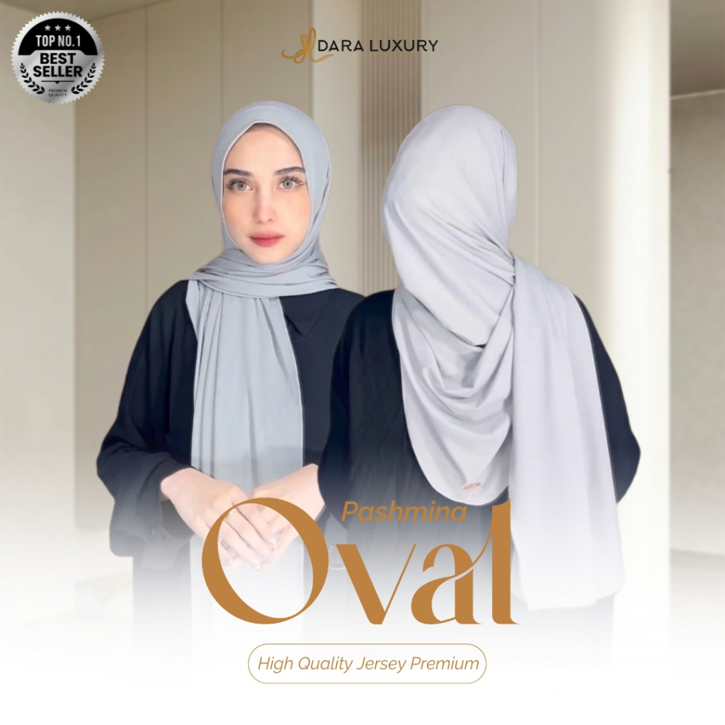 Pashmina Oval Jersey Polos |Hijab Tebal Premium Anti Licin | Jilbab Premium | Nara by Dara Luxury