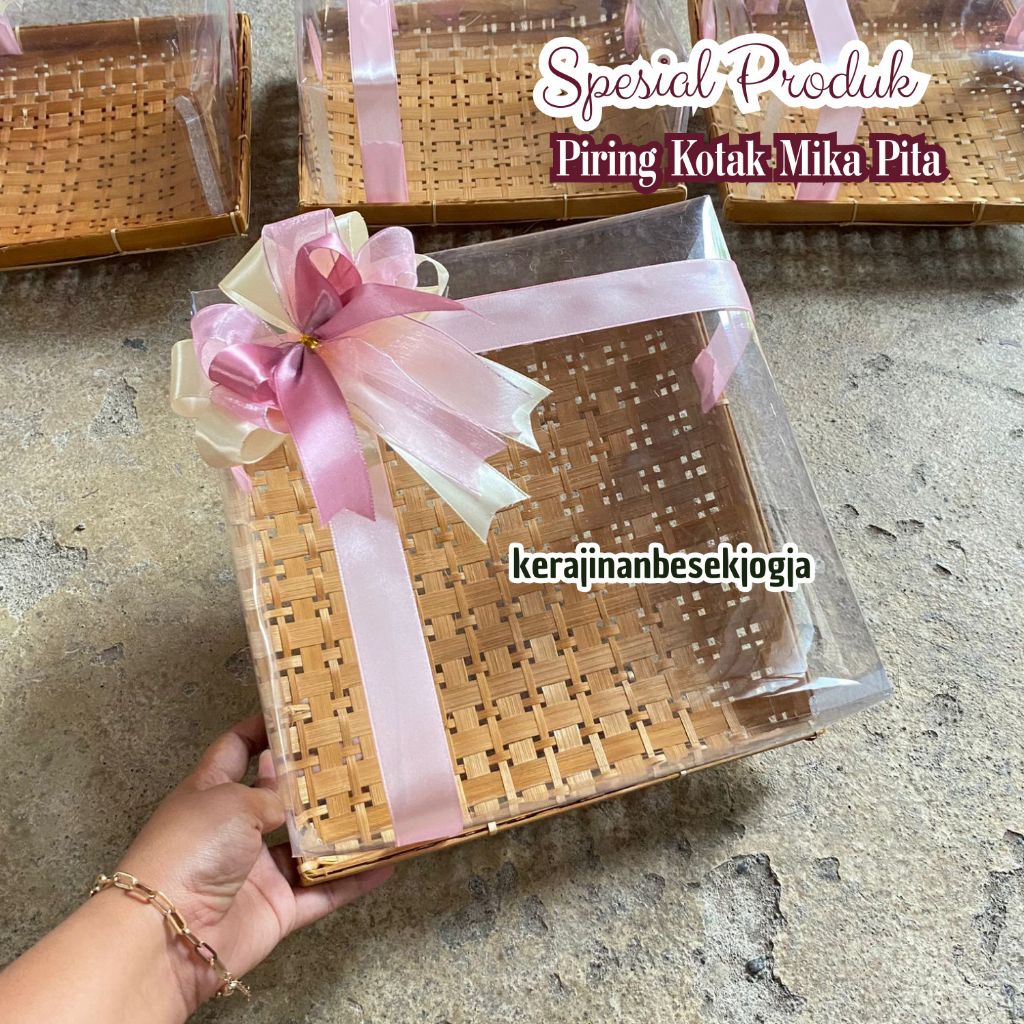 BOX MIKA UNTUK HANTARAN | piring makanan piring cantik hantaran makanan piring mika piring pita box 