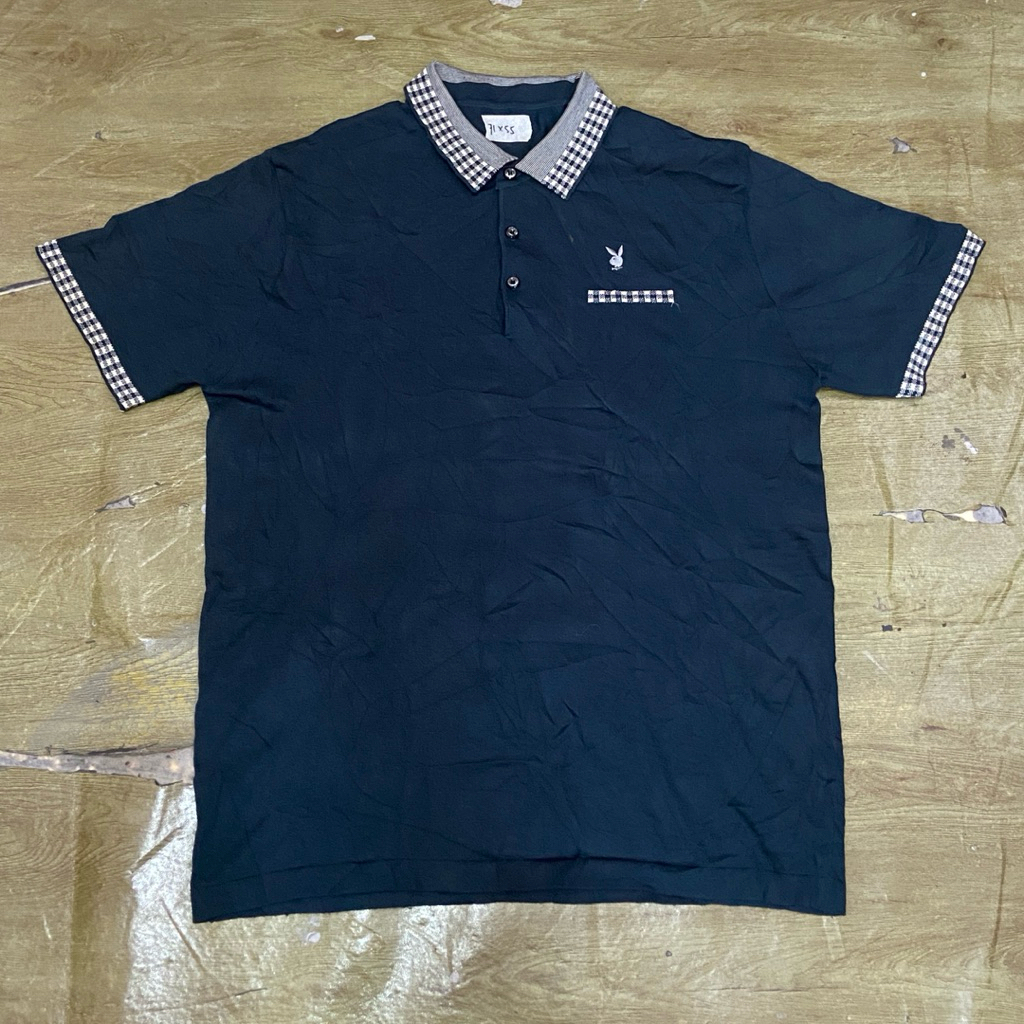 Kaos Kerah Playboy Hijau Army L