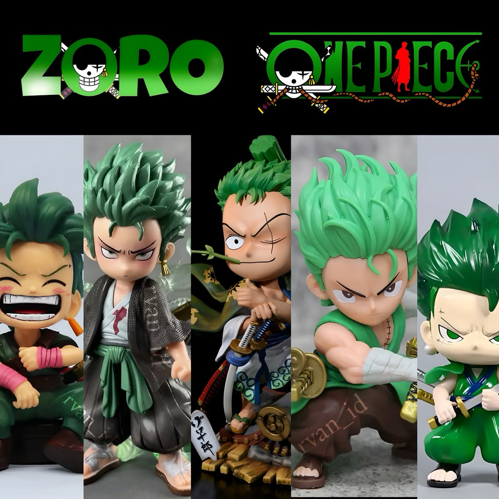 Action Figure ZORO Chibi ONE PIECE - Figure Anime Chibi One Piece - Chibi Figure Zoro One Piece