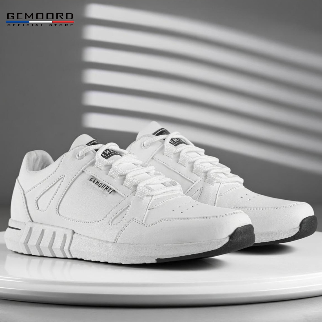 Gemoord 2.0  G2445 Darrell Putih Natural - Sepatu Sneakers Pria Putih Polos Sepatu Pria Kasual Sport