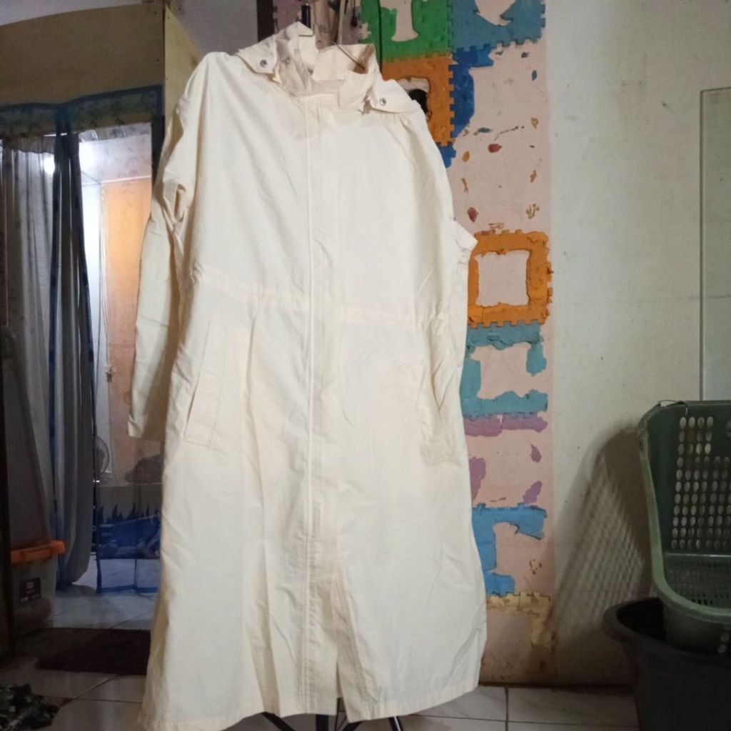 long coat  jas hujan tingkat waterproofing ringan jaket panjang second bagus murah