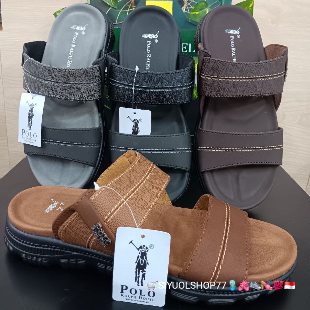 [Bisa COD/100% Original/Art EDO 02] Sandal Pria POLO RALPH HOUSE/Sandal Casual Pria/Sandal Slide/San
