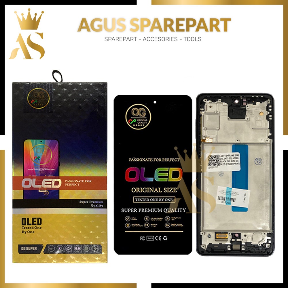 LCD TOUCHSCREEN + FRAME SAMSUNG A73 5G / A736 / A736B BLACK ORI SIZE OG OLED (FINGERPRINT)