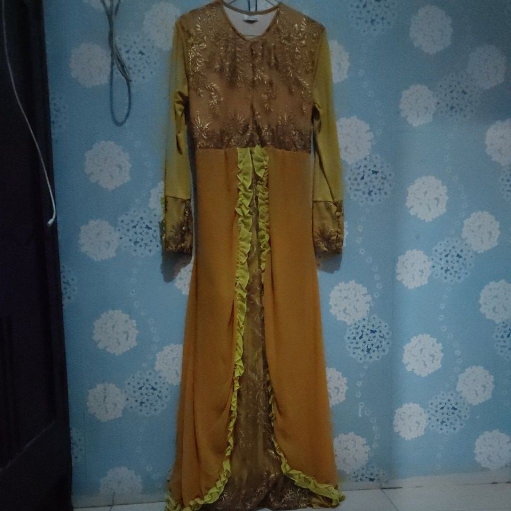 Gamis dress brukat premium/Gamis busui/Dress kondangan pesta Premium preloved