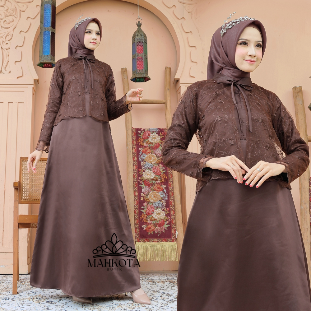 Camilia Dress Kondangan Rompi Tile Brokat Busui Friendly Lepas Pasang Elegan Luxury Gaun Pesta Mewah
