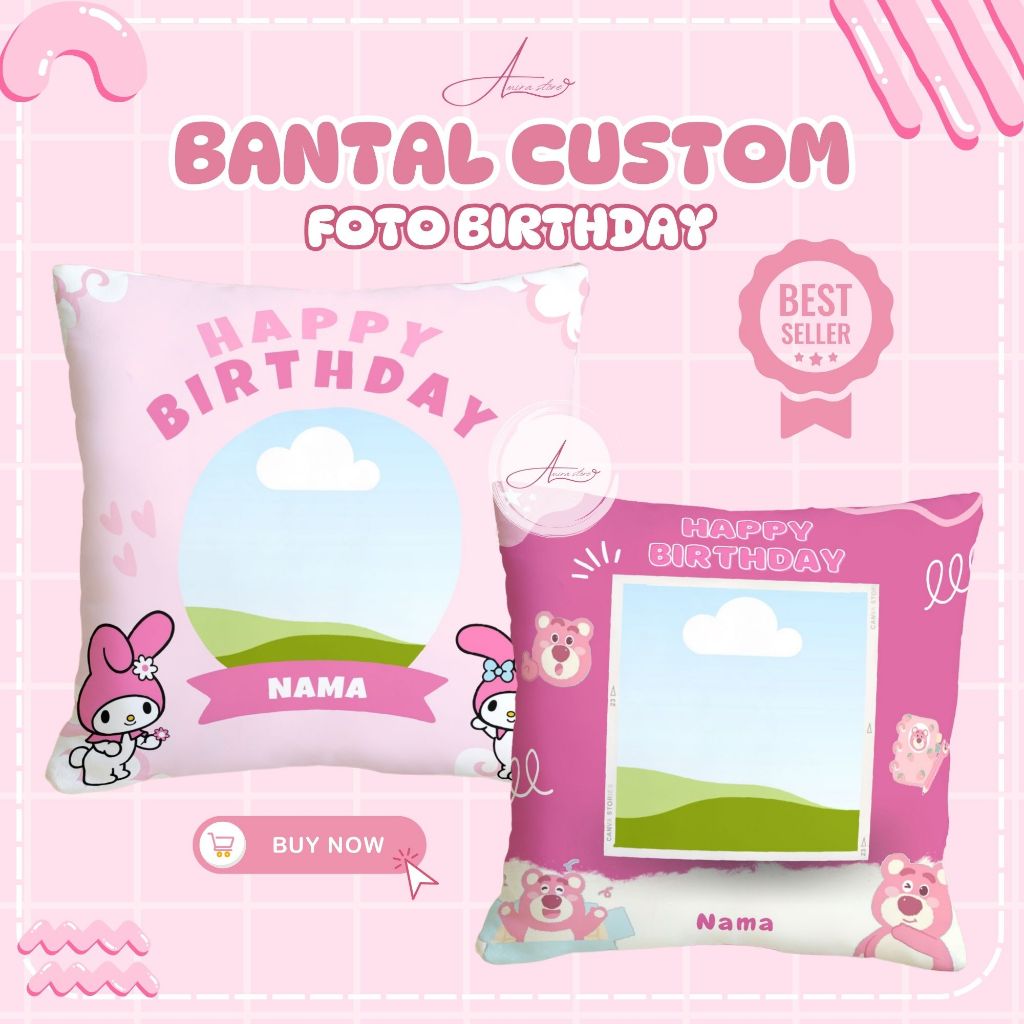 BANTAL ULANG TAHUN ANAK / BANTAL CUSTOM MURAH /BIRTHDAY