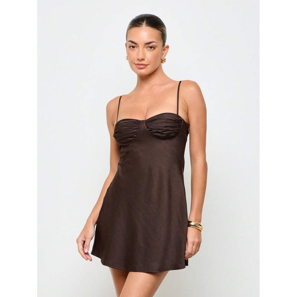 Miya underwired slip dress sexy lace satin mini dress
