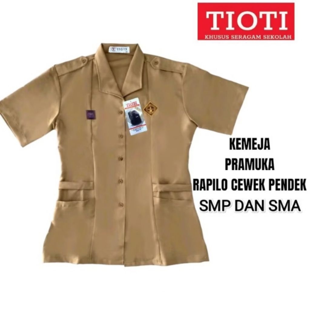 TIOTI BLOUSE SMA PRAMUKA RAPILO PENDEK SERAGAM SEKOLAH