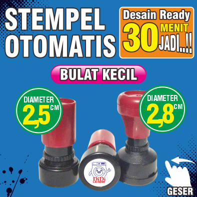 Stempel Lunas, Custom Nama Toko, Olshop, Logo, Kuota, ttd - Bulat Mini 2.5cm / 2.8cm