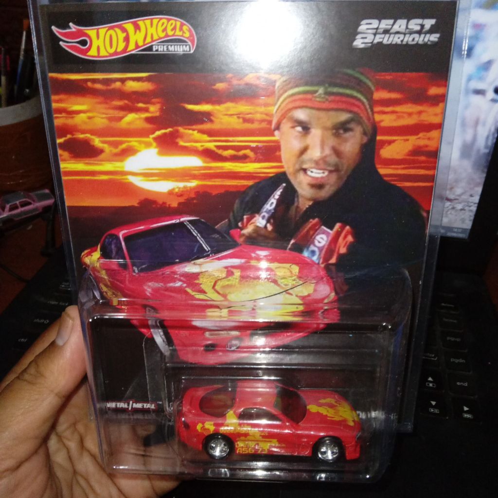 Custom Card Orange Julius 2 Fast 2 Furious Mazda Rx-7 Rubber Tires Premium Hw Hot Wheels Hotwheels M