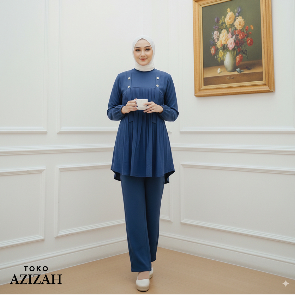 TOKO AZIZAH - GAMIS STELAN BELVA POLOS CANTIK  KEKINIAN ELEGANT DAN PREMIUM (COD) - Wanita, Gaun Leb
