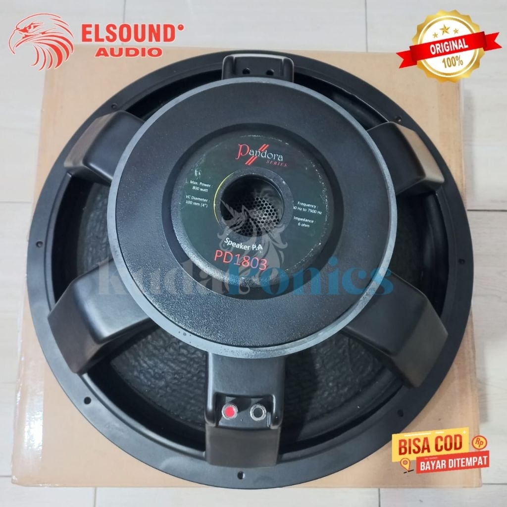 Speaker 18 Inch Elsound Pandora PD1803 Original | Voice Coil 4 Inch | Speaker Bass Panggung & Karaok