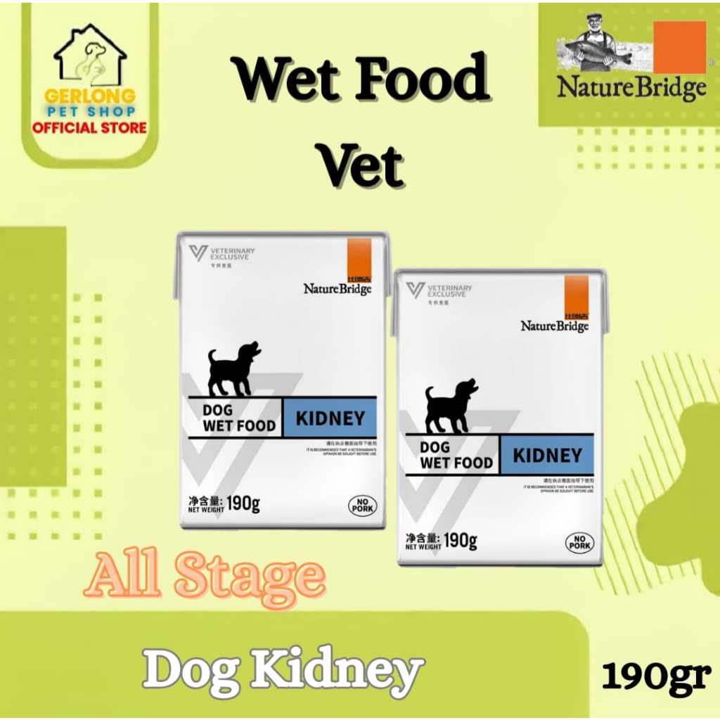 Nature Bridge Dog Vet Kidney 190Gr - Makanan Anjing Nature Bridge Dog Kidney 190gr NB DOG