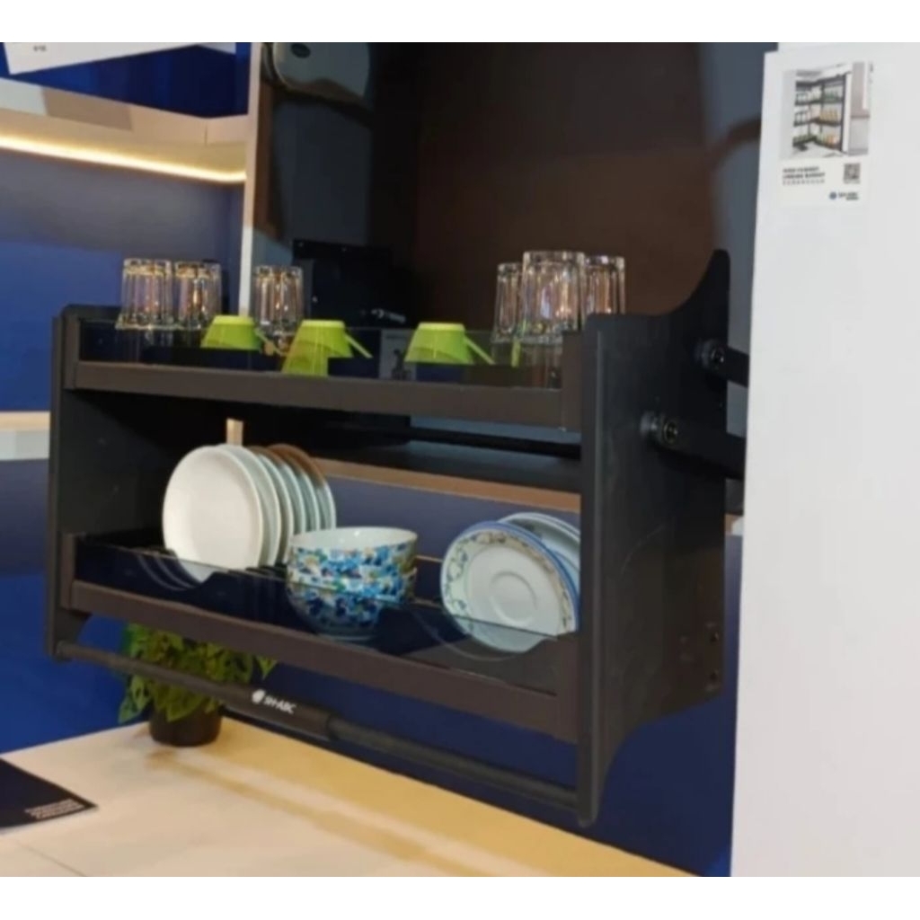 Rak piring tarik dua susun/elevator pulldown