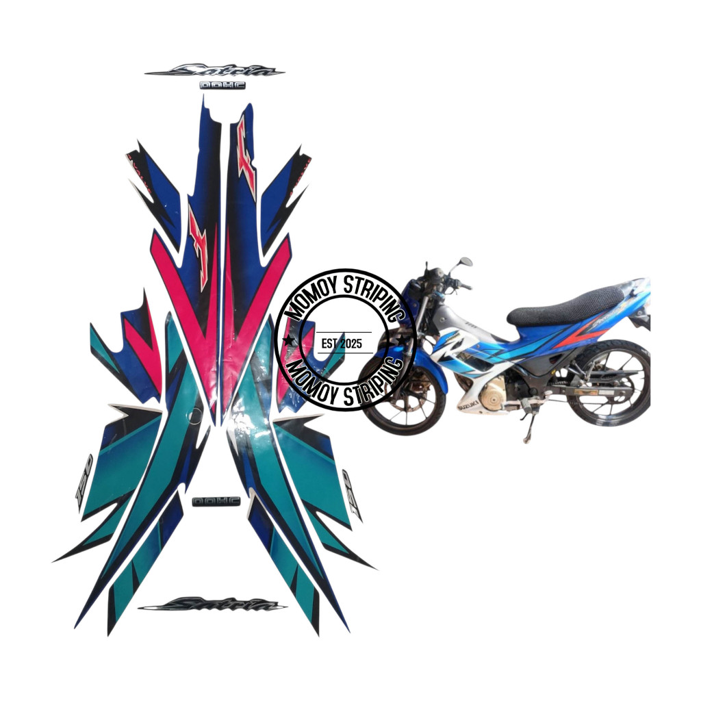 STIKER STRIPING SATRIA FU 2007 BIRU TERBAIK TERMURAH