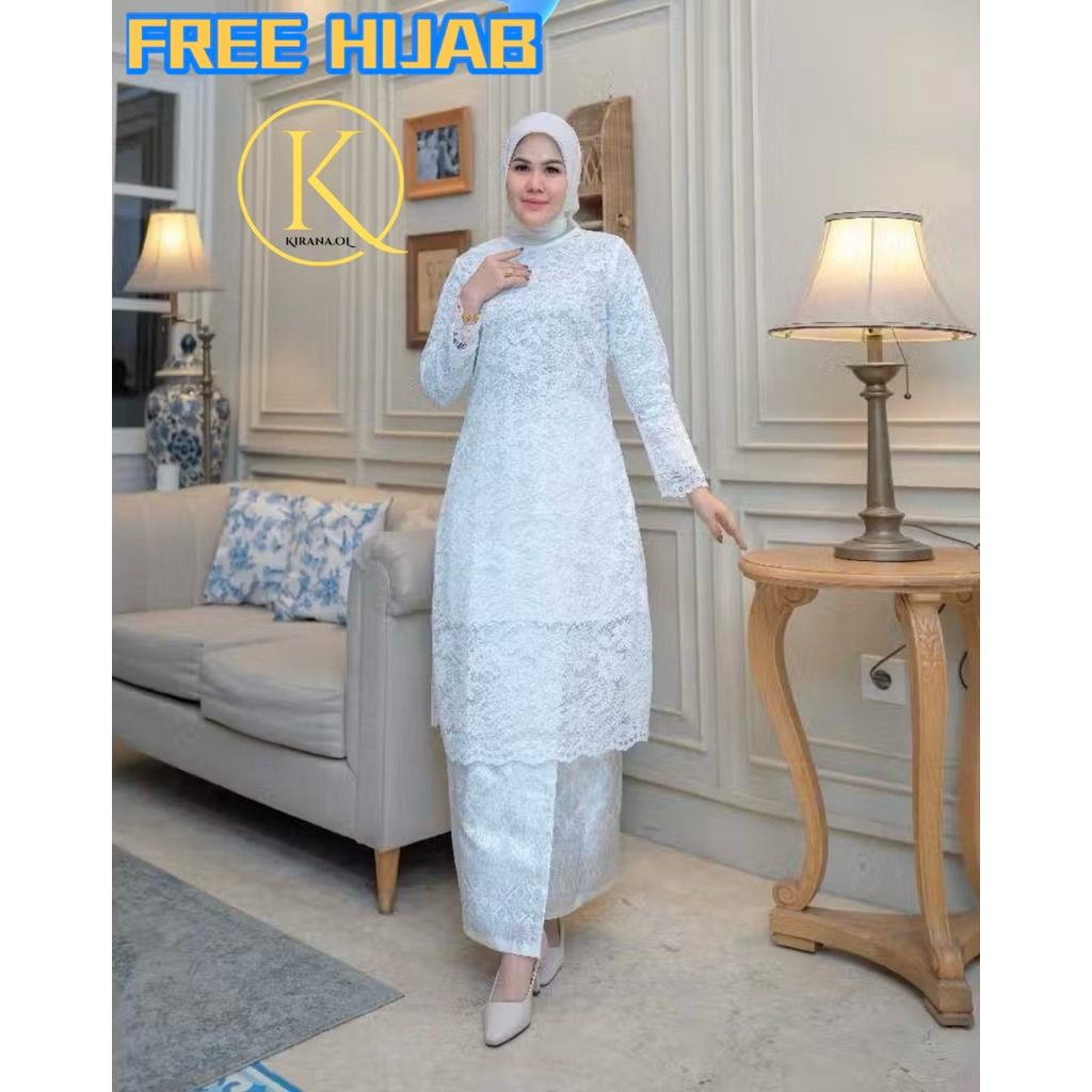 (FREE HIJAB) KIRANAOL - KEBAYA BRUKAT MODERN - BAJU KEBAYA MODERN - KEBAYA PESTA - KEBAYA MALAYSIA -