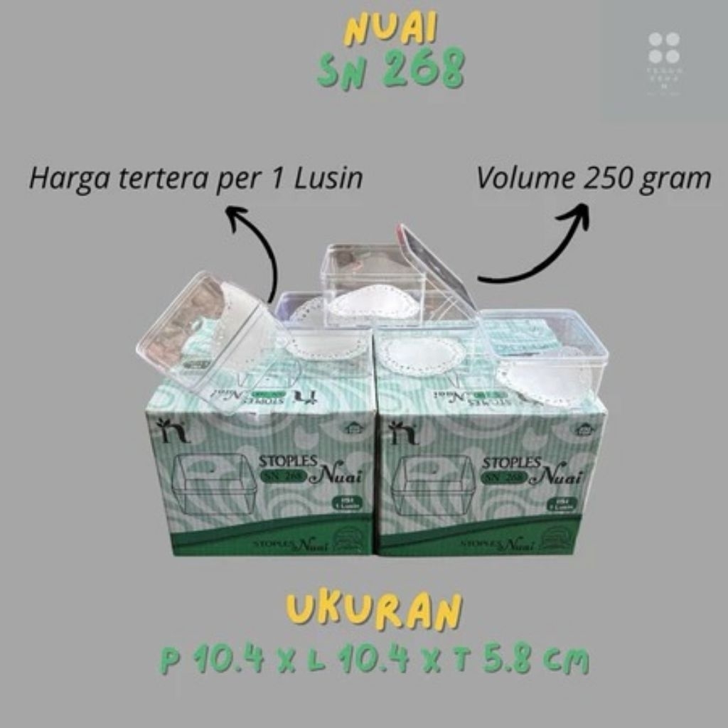 SALE TOPLES KUE KERING KOTAK 200-250 Gram / TOPLES KUE MURAH NUAI SN 268