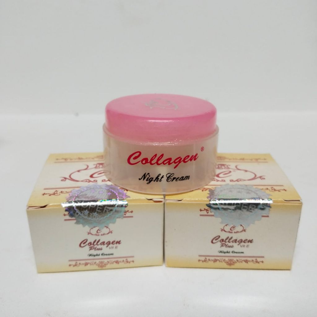 3 pcs Cream Collagen Malam Original Holo Silver