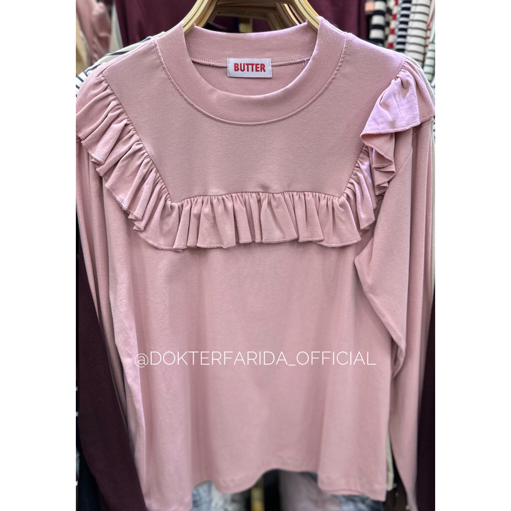 Brand Butter Kaos Atasan Lengan Panjang RUFFLE