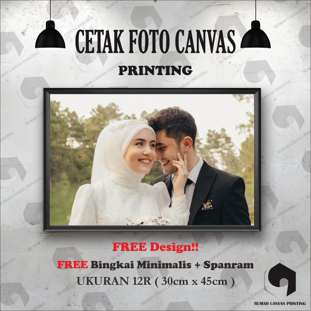 Cetak Foto Kanvas Premium 12R 30x45cm + frame minimalis elegan