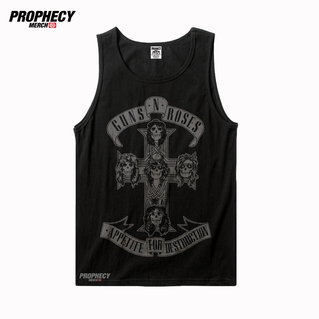 24s / KAOS / SINGLET / KAOS LEKBONG BAND GUNS N ROSES - GREY / TANKTOP / LEKBONG