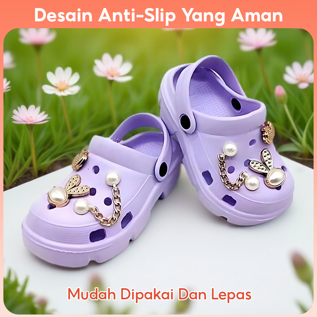 Sepatu Sandal Anak Perempuan Lucu Viral Spatu Sendal Cewek Premium Fashion Daily Outfit Model Unik T