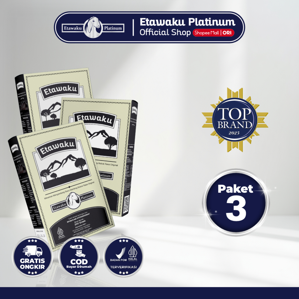 Etawaku Platinum - susu kambing bubuk rasa original 3 box bagus untuk mengatasi masalah sesak napas 