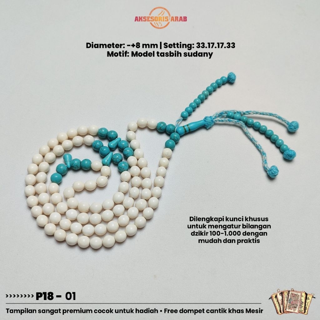 Tasbih Tulang Onta Mix Pyrus Fairus Pirus Asli Import Mesir