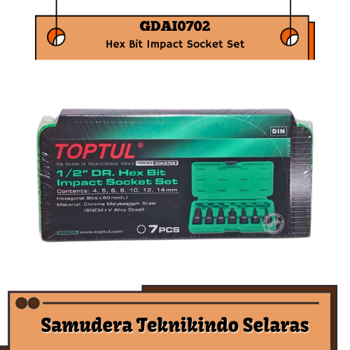 TOPTUL GDAI0702 HEX BIT IMPACT SOCKET SET
