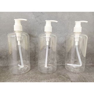 Botol Sabun Pump Transparan 500ml PET Plastik Bening / Botol Pump 500ml Bening / Botol Pump neck 28