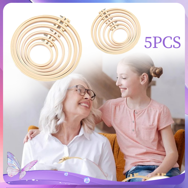 5pcs Pembidangan Kristik Sulam Ring Sulam Hoop Embroidery Alat Menyulam Hoop Sulam