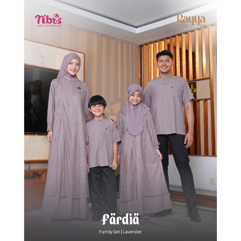 SERAGAM BUSANA MUSLIM KELUARGA TERBARU 2026 DIARAYYAKU FARDIA LAVENDER BY NBRS NIBRAS - GAMIS DRESS 