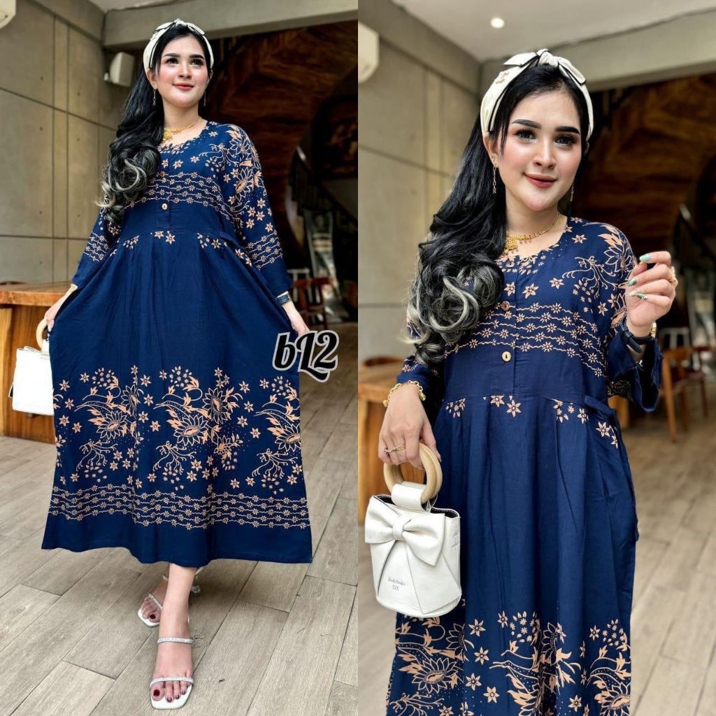 Daster Rayon Wanita Kekinian Lengan Panjang Jumbo LD 120