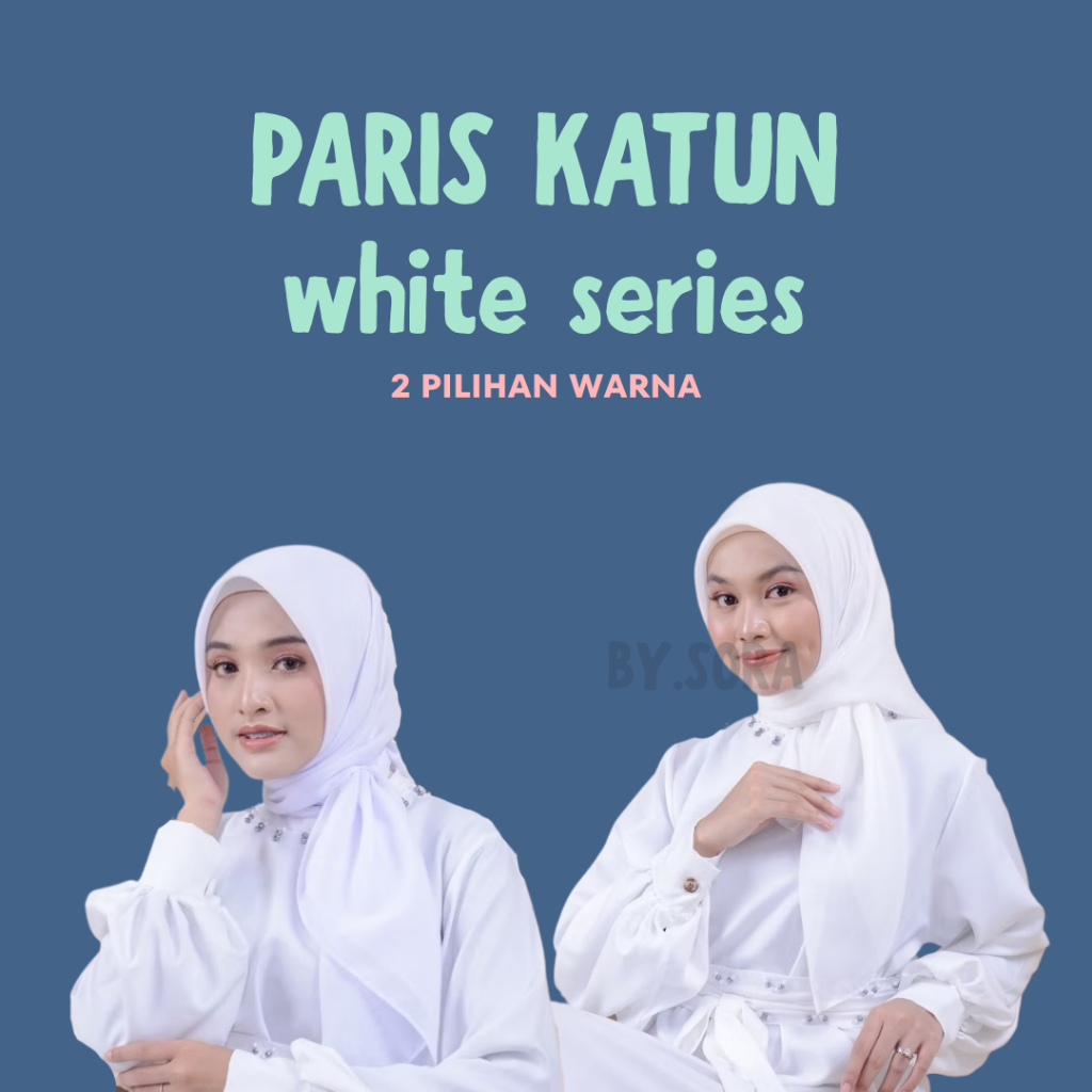 KERUDUNG PARIS PUTIH / HIJAB PARIS POLOS PUTIH REISHA / JILBAB PARIS PUTIH