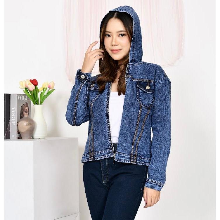 JACKET TOPI JEANS  WANITA CEWEK KEKINIAN TERBARU JAKET DENIM JINS KOREAN STYLE IMPORTT/SIZE LENGKAP/