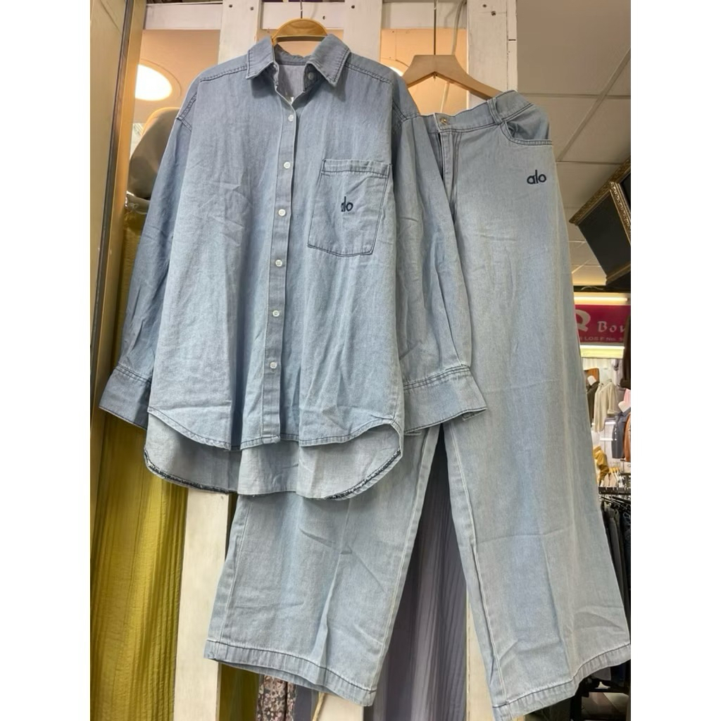 set cel alo jeans washed  kemeja ld 120 pj 70/85 celana lp 70-100 pj 100