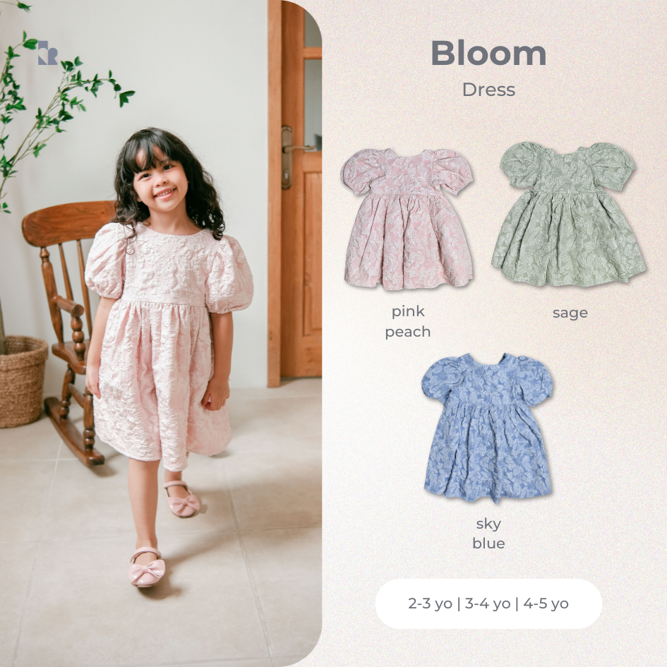 KINDR - Bloom Dress - Dress Premium Anak Perempuan