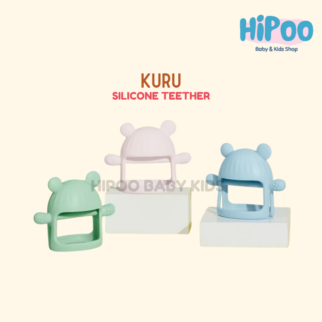 Kuru ST4 Silicone Teether Gigitan Bayi BPA Free | Teether Bayi Premium 3+ Bulan Food Grade