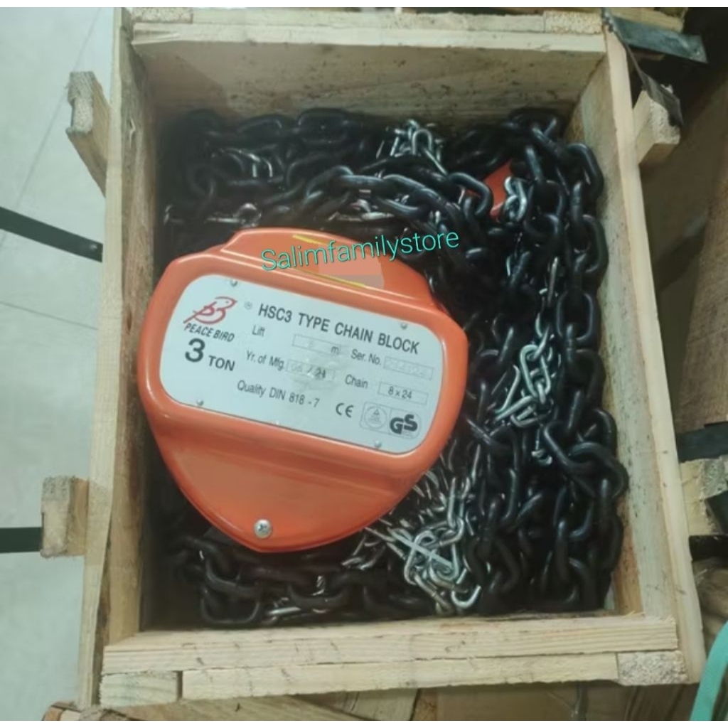 Katrol Chain Block Chainblock Takel 3 Ton 5 meter Peace Bird