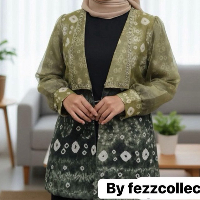 blazer jumputan kombinasi