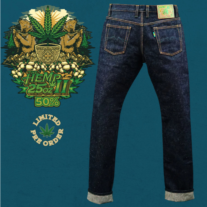 Celana Denim The Hemp II 25oz Unsanforized Deep Indigo : 50% Hemp Blend Selvedge Denim