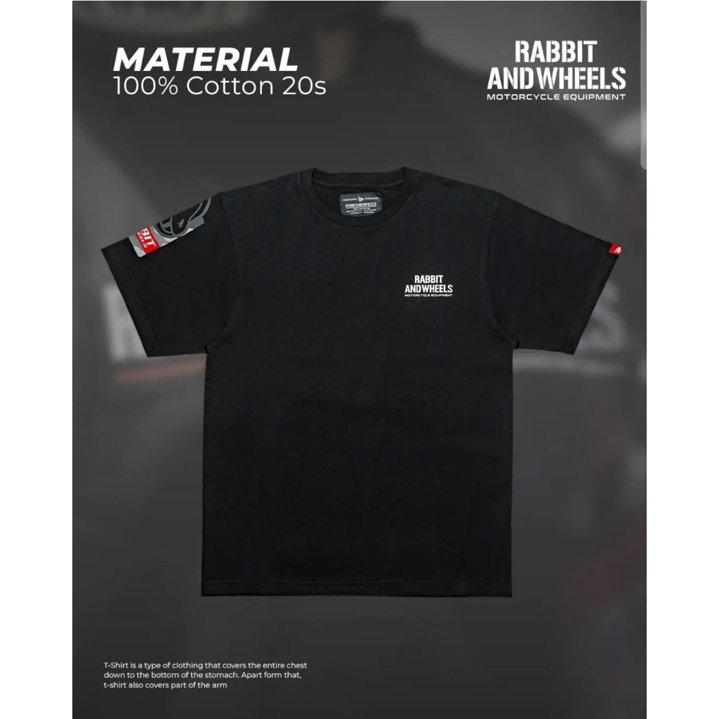 Rabbit And Wheels Tshirt Troop Black Kaos Rider