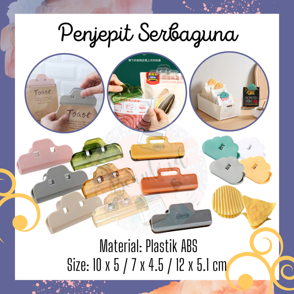 Klip / Penjepit / Jepitan Serbaguna Penyegel Jepit Kantong Sisa Makanan Snack Roti Bumbu Masak Kopi 