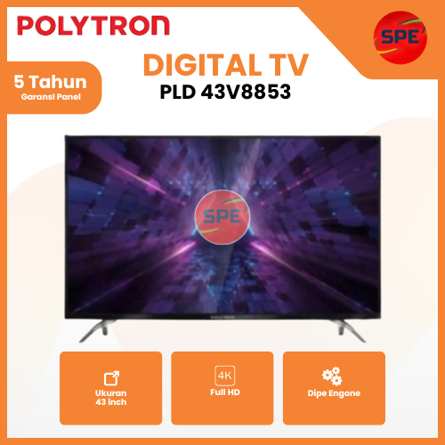 DIGITAL LED TV POLYTRON PLD 43V8853/PLD43V8853 ( GARANSI RESMI MEDAN)