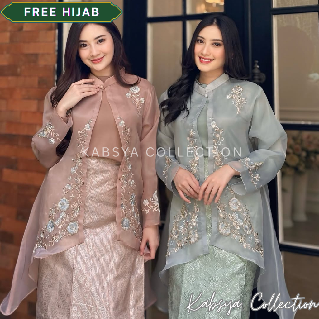 INSTANT COD Kebaya Kurung Melayu Bahan Organza (Atasan Saja) Kebaya Melayu Organza / Outer Organza &