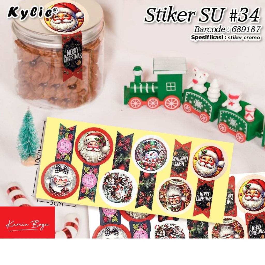 Stiker Toples Merry Christmas/stiker Lidah natal/stiker label kue kering