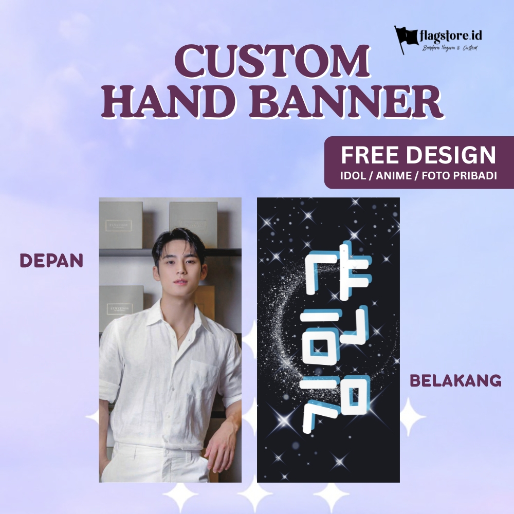 Hand Banner KPOP IDOL Anime Premium Kain Satin Silky Slogan Custom Konser Kit Dekorasi Kamar