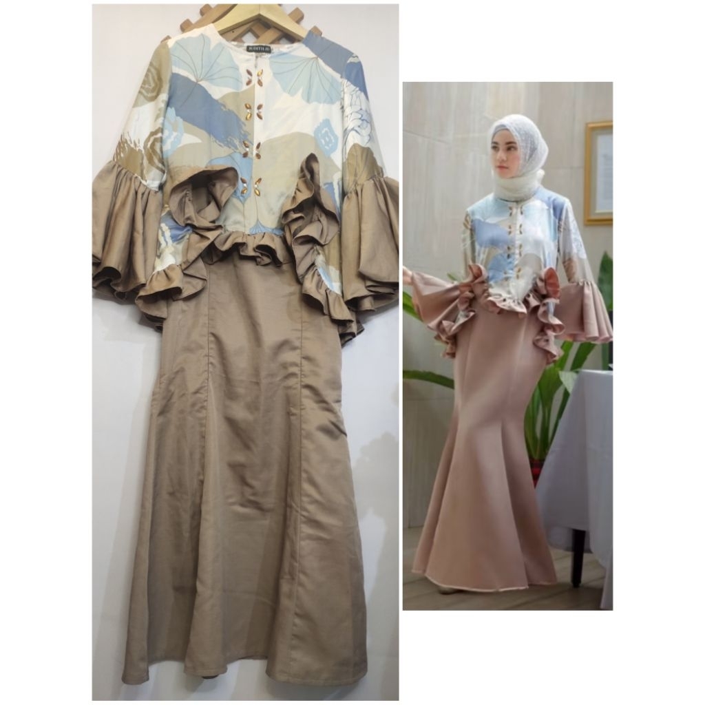 PL gamis judith.id princess organza produk matahari, FnD'labels, gamis burgundy